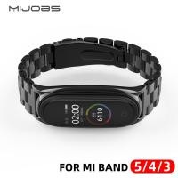 ราคา Mijobs สายนาฬิกาข้อมือโลหะ สําหรับ Xiaomi Mi Band 6 Mi Band 5 Mi Band 4 Mi Band 3 Xiao Mi Miband 6 5 4 3 NFC Global Version Three Beads Mi 5 4 3 6 (22950985230)