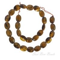 ราคา ลูกปัดหินแท้ ลักษณะทรงรูปไข่แบนเจียรเหลี่ยม หินพลอยตาเสือ (Tiger Eye) 11x14 mm (LZ-0207 สีน้ำตาล) (6606813527)