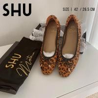 ราคา SHU รองเท้า flat บัลเล่ต์ คัชชู ส้นแบน หนังแท้ ลายเสือ มือสอง (21282991150)