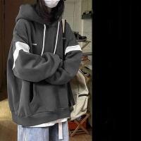 ราคา -mc ฮิปฮอป เสื้อสเวตเตอร์ผูกเชือกมีฮู้ดเย็บต่อกันแนววินเทจเพิ่มกำมะหยี่หนาพิเศษสำหรับผู้หญิงเสื้อ BF แมตช์ชุดง่ายสไตล์อเมริกันแบบใหม่ฤดูใบไม้ร่วงและฤดูหนาวสำหรับผู้หญิง (42604010037)