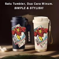 ราคา Ironman Marvel Tumbler 500ml สแตนเลส 316 ขวดดื่มแบบพกพา Stylish & Aesthetic พร้อมถ้วยฟางLXSP0716 (43622838122)