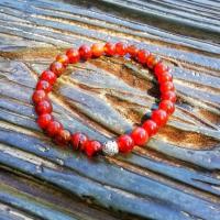 ราคา หินคาร์เนเลียน Carnelian ขนาด 6 มิล หินแท้ 100% คาร์เนเลี่ยน(Carnelian) "หินของนักร้อง สร้อยข้อมือ หินแท้ กําไลหินแท้ (12659998377)