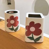 ราคา ถังขยะในรถ ถังขยะ สไตล์อินมูลค่าสูงให้คุณถังขยะดอกไม้สีแดงขนาดเล็กถังขยะดอกไม้ทิวลิปตะกร้ากระดาษพลาสติกสองชั้น (40874802216)