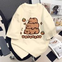 ราคา 【สาวอวบ】✨ เสื้อยืด แขนสั้น เสื้อยืดคอกลม ใส่สบาย oversize แฟชั่นเกาหลี ลายการ์ตูน (43519013069)