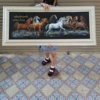 ราคา ขนาดใหญ่ กรอบรูปภาพมงคล ม้าวิ่ง 8 ตัว ม้ามงคลเรียกทรัพย์ เสริมฮวงจุ้ย ของขวัญปีใหม่ ของที่ระลึก (23569570661)