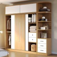 ราคา 100ซม./140ซม./180ซม.ตู้เสื้อผ้าตู้ไม้บานเลื่อนตู้เสื้อผ้าสไตล์เรียบง่ายตู้เสื้อผ้าความจุต่างๆ (16797343834)