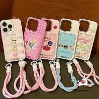 ราคา Creative หมีน้อยน่ารักกระต่าย Doodle กรณีสําหรับ IPhone 11 13 16 15 12 14 17 Pro Max 7 Plus XR X 6s 7 8 6 Plus XS Max SE หรูหรากระเป๋าสตางค์ช่องใส่การ์ด Lanyard กรณี (28910174955)