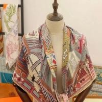ราคา ผ้าพันคอ Hermès สไตล์ Strange Treasure1402022 ใหม่ ทำจากผ้าไหมแคชเมียร์ ขนาดใหญ่ตาราง เหมาะสำหรับเป็นผ้าคลุมไหล่ของคุณ (49401424436)