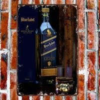 ราคา ป้ายโลหะดีบุก Johnnie Walker Blue Label พร้อมภาพวาดสำหรับตกแต่งห้องครัว (41825318268)