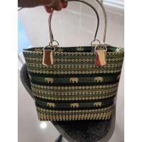 ราคา กระเป๋าถือผ้าลายช้างมือสอง (11398514826)