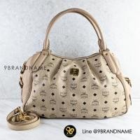 ราคา กระเป๋ามือ2ของแท้ MCM Visetos Tote Bag สีขาวครีมหนังแท้ 9brandname (23417031676)