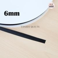 ราคา ริบบิ้นผ้าซาตินหน้าเดียวสีดำ กว้าง 6 mm จำนวน 10 หลา หรือ 9เมตร (รหัส yam0014) (25920812383)