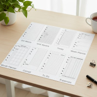 ราคา กระดาษเติมสําหรับแฟ้ม 6 ห่วงขนาด A5/A6/A7 จํานวน 45 แผ่น สําหรับสมุดบันทึก ไดอารี่ หรือแพลนเนอร์ (56752164396)