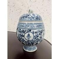 ราคา โถลายครามใส่ใบชา งานเก่าจากจีน สูง 16 ซม. (21842257206)