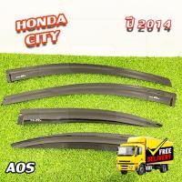 ราคา คิ้วกันสาด Honda City 2014-2018 สีดำ มีโลโก้ 4dr ( AOS ) (25830937925)
