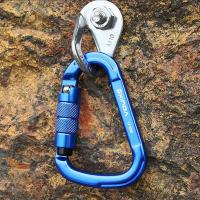 ราคา 25KN Masters Carabiner ล็อคความปลอดภัยอลูมิเนียม Pear Shape เหมาะสำหรับการปีนเขาและการปีนหน้าผาหิน (42023942730)
