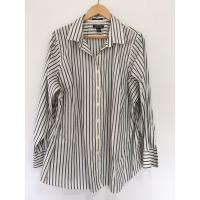 ราคา Supima Cotton ผ้าดี ลื่น แวว LANDS END 22W อกหน้าผ้า 54 นิ้ว ยาว 30.5 เสื้อสาวอวบ เสื้อเชิ้ตทำงาน สาวอวบ ลายร่อง stripe (25707637419)