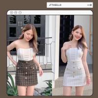 ราคา กระโปรงสั้น ผ้าทวิต กระโปรงผ้าทวิตสาวตัวเล็ก ไซร์S กระโปรงน่ารัก (16674734136)