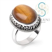 ราคา SUVANI เงินแท้ 92.5% แหวนไทเกอร์อาย (Tigers Eye) หินสีน้ำตาล แหวนไซส์ 6-9 เครื่องประดับเงินแท้ (41472955267)