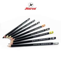 ราคา Horse (ตราม้า) ดินสอวาดเขียน แท่งสามเหลี่ยม H-8800 เกรท H ถึง EE บรรจุ 12 แท่ง/กล่อง จำนวน 1 กล่อง (18961532715)