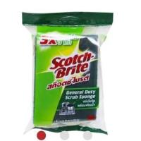 ราคา 3M Scotch Brite 3M สก๊อตช์-ไบรต์ แผ่นใยขัดพร้อมฟองน้ำเล็ก 3x4 นิ้ว (28003495186)