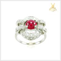 ราคา แหวนทับทิมแท้ ทรงหลังเบี้ย เงินแท้925 แหวนทับทิมทรงโบราณ แหวนพลอยแท้ (7277649846)