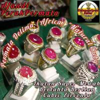 ราคา แหวนพลอยทับทิมเงิน "Africa" Sapphire" แหวนผู้ชาย Super Luxury Bond Diamond Zirconia Viral (26422490197)