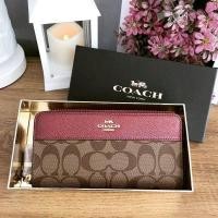 ราคา COACH BOXED ACCORDION ZIP WALLET IN SIGNATURE CANVAS (5111847766)