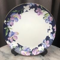 ราคา จานลายดอกไม้สีม่วงขอบทอง แบรนด์ nikko marketing japan ขนาด 10.3” #เซรามิคมือสองญี่ปุ่น (4652024923)