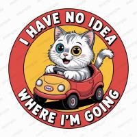 ราคา สติ๊กเกอร์ติดรถยนต์ ป้ายแม่เหล็กติดรถ ป้ายดูดกระจก แต่งรถ แมว cat i have no idea drive ขาวมณี KHAO MANEE (40758029056)