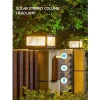 ราคา โคมไฟหัวเสา โคมไฟโซลาเซลล์ solar light ไฟสวนไฟโซล่าเซลล์ ไฟโซล่าเซลล์หัวเสา 2สี การควบคุมแสงอัจฉริยะ (26282391582)