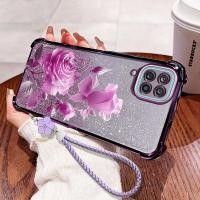 ราคา SAMSUNG สําหรับSamsung Galaxy A12 M12 F12 A22 M22 F22 M32 4G 5G A12 Nacho A12S Little Fresh Roseดอกไม้เชือกแขวนประกายแป้งAnti Dropเคสโทรศัพท์ (42902767977)