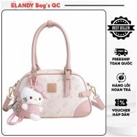 ราคา กระเป๋ากลองลายแมว วัว&คิตตี้ สีชมพู ขนาด 25ซม น่ารักและหนาสุดๆ หนังนิ่ม (42462579891)