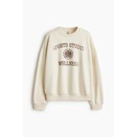 ราคา H&M(เอชแอนด์เอ็ม) เสื้อสเวตเตอร์ดีไซน์ลายโมทีฟ Women Motif-detail sweatshirt 1314581_1 (44901596765)