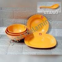 ราคา ชุดจานชามลายชาไทย สีส้ม (11659078147)