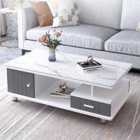 ราคา โต๊ะกลาง 2 ชั้น top กระจกลายหินอ่อน มีลิ้นชักเก็บของ จัดส่งฟรี (12214281812)