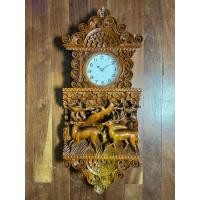 ราคา นาฬิกาแกะสลักไม้ ไม้สัก รูปกวางในป่า (26903188972)