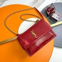 ราคา SAINT LAURENT YSL SUNSET โลโก้โกลเด้นโซ่จระเข้ลายหนังวัวเงางามกระเป๋าถือกระเป๋าสะพายข้าง 442906Zx (28925866405)