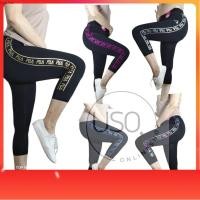 ราคา 7 Leggings 8721 กางเกงเลคกิ้ง 5 ส่วน เลกกิ้ง โยคะ กางเกงออกกำลังกาย อ้วน อวบใส่ได้ (7958401779)