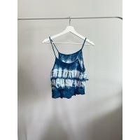 ราคา เสื้อสายเดี่ยว ผ้ามัดย้อม สีฟ้าคราม มือสอง (25636864917)