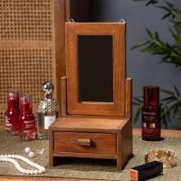 ราคา ตู้ไม้แกะสลักงานฝีมือ มีหน้ากระจก สำหรับวางที่โต๊ะเครื่องแป้งแต่งหน้า มีลิ้นชักเก็บของได้ ตู้เก็บเครื่องประดับ (24219265502)