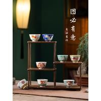 ราคา Pure Handmade Retro สไตล์พาสเทลแปดเหลี่ยมถ้วย Jingdezhen เก่าโรงงาน Porcelain Chai เตาเผามือวาดเซรามิคโบราณแปดเหลี่ยมชาถ้วย (41218988853)