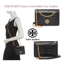 ราคา ♞,♘,♙แท้% TORY BURCH Carson Convertible Croc Leather(Outlet Shop) YRF (42465965373)