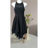 ราคา เดรสออกงานสีดำผ้าโอซาก้าแต่งชีฟอง (27157609277)