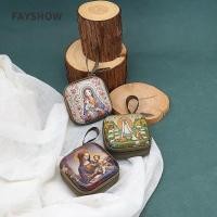ราคา FAYSHOWTH กล่องเครื่องประดับ,การ์ตูนซิปสวดมนต์สวดมนต์กระเป๋าเก็บ,แบบพกพา 7x7 ซม.Veromy Mary Elegant ชุดสวดมนต์ Devotees (50600951517)