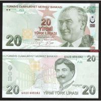 ราคา ธนบัตร ตุรกี TURKEY 20 ลีราส P-224G สภาพใหม่เอี่ยม 100% UNC และผ่านใช้ แบงค์สะสมและที่ระลึก (20588674026)