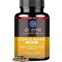 ราคา Organic Lions Mane Mushroom Supplement for Mental Clarity Focus Immune Support Organic Brain Boosting DR. EMIL NUTRITION (21376426410)