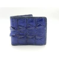 ราคา กระเป๋าสตางค์ สีน้ำเงิน หนังจระเข้แท้ ถักขอบหนังวัว ส่วนหาง หนังแท้ Crocodile skin wallet สวย ดูดี ใช้ทน สำหรับคุณผู้ชาย (8813368321)