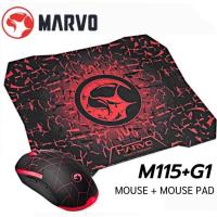 ราคา MOUSE + MOUSE PAD MARVO M115+G1 เมาส์มีไฟ7 สี สีสันสวยงามมาพร้อมแผ่นรองเมาส์ สินค้ารับประกัน 1 ปี (43156213786)