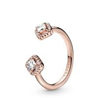 ราคา (ของแท้ พร้อมส่ง)Pandora Rose Square Sparkle Ring แพนโดร่าแหวนโรสโกลด์สี่เหลี่ยม (26622564005)